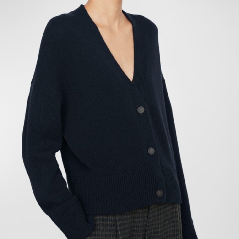 VINCE Cashmere Cardigan, Navy, Size Small